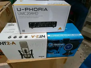 Studio Mic Set With Soundcard and Actron Foam Sound Filter