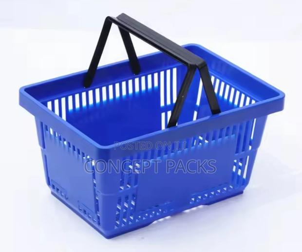 Normal Supermarket Shopping Basket With Handles - thumbnail 2