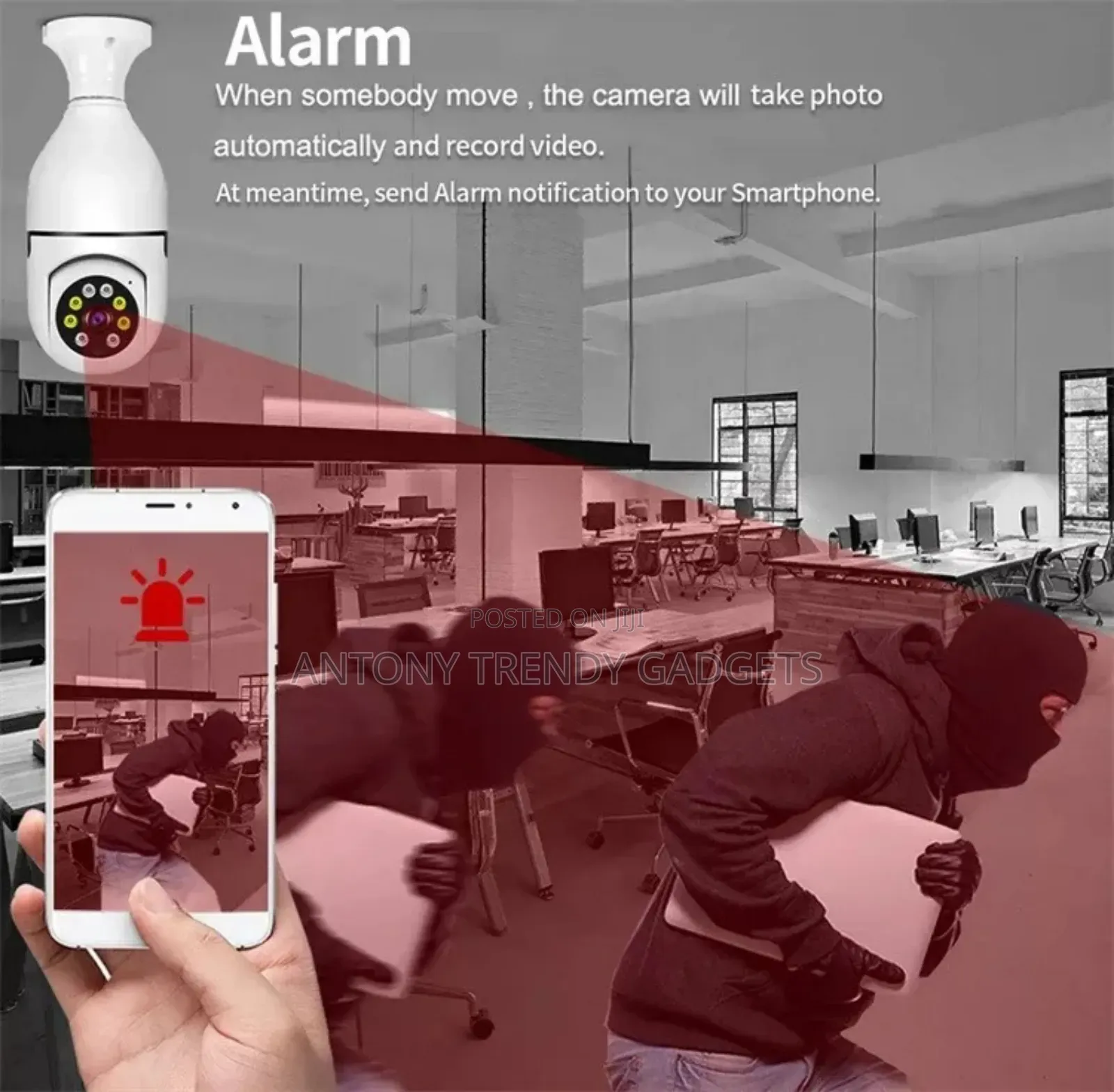 Generic WIFI CAMERA BULB 1080p,360°Rotates,Night Vision