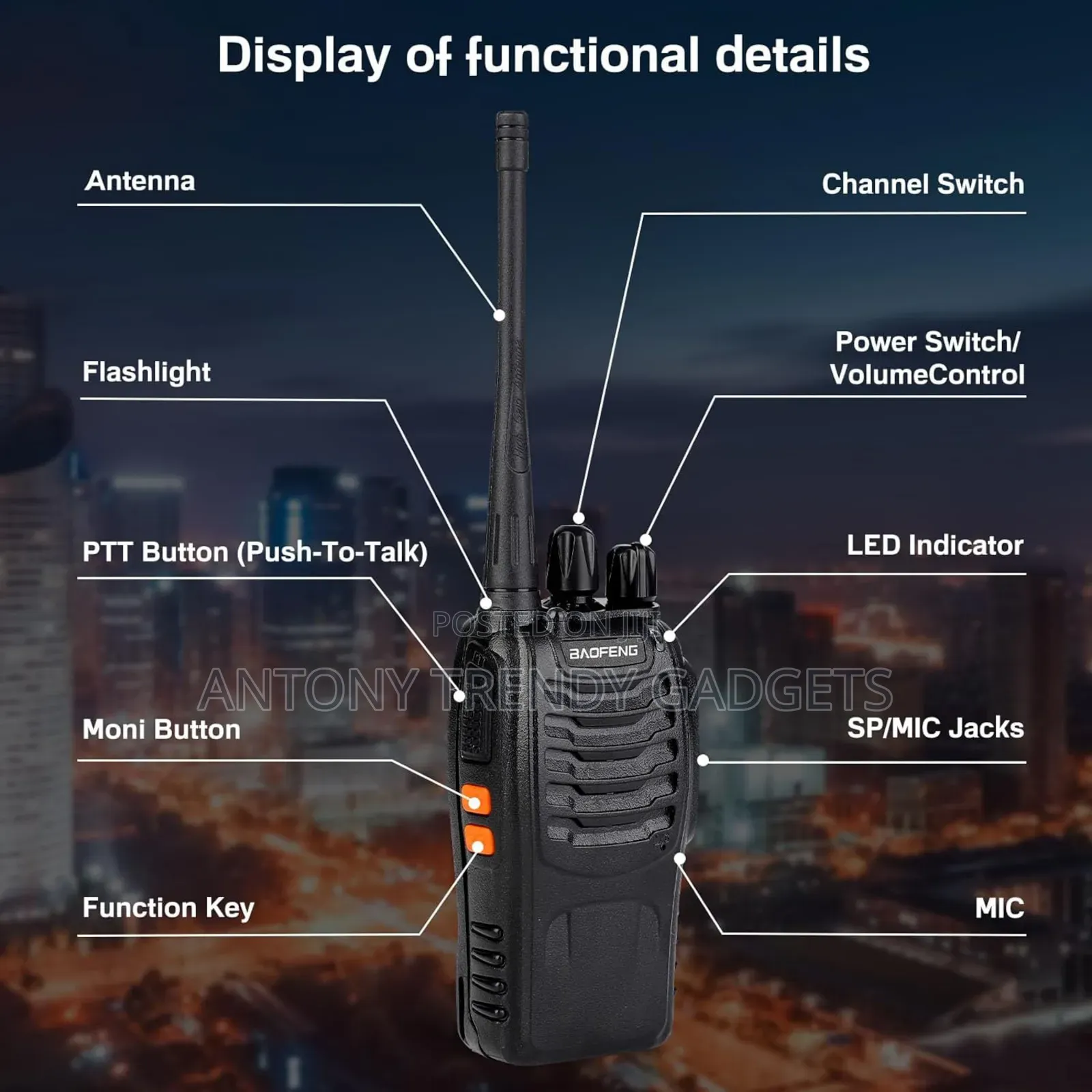Baofeng Bf-888s 2-Way Portable Handheld Walkie Talkie Radio