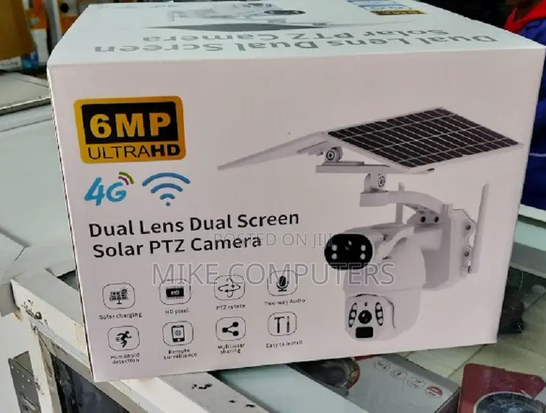 4G Ubox Dual Lens Dual Screen Solar PTZ Camera 6mp