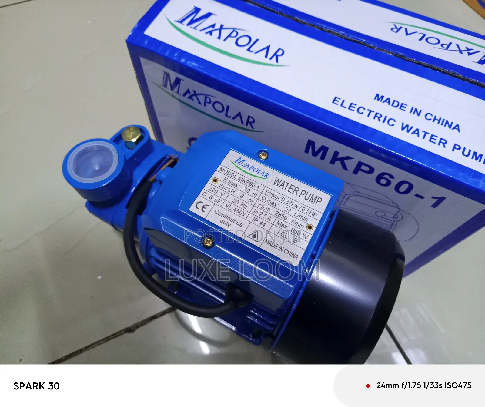 0.5hp Maxpolar Water Pump