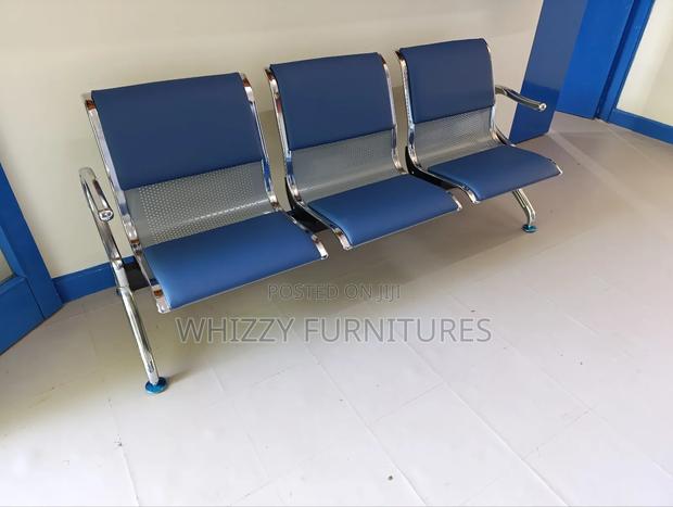 Blue Padded Waiting Chair