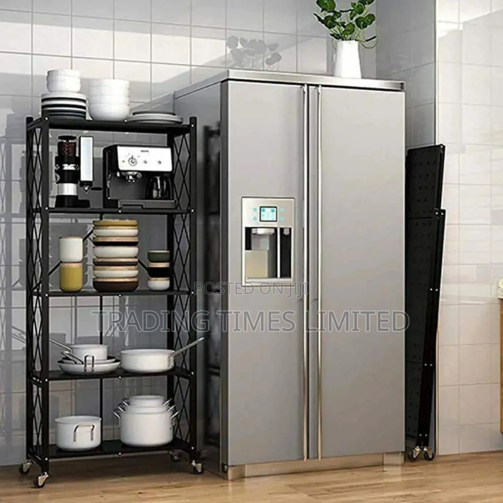Big Size Foldable Kitchen Rack With Wheels