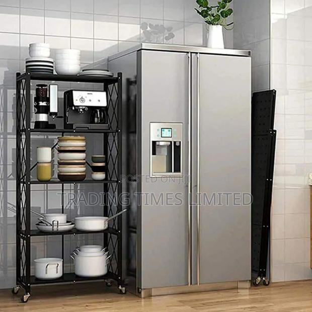 Big Size Foldable Kitchen Rack With Wheels