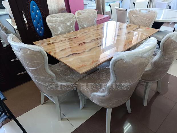 6 Seater Dining Set/Table (Marble) - main view