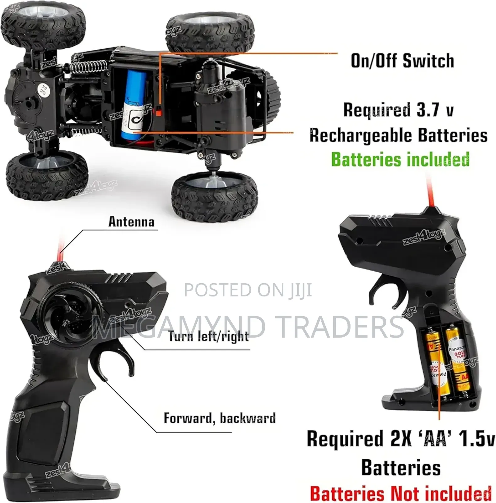 Remote Control Car for Kids/Rechargeable Rock Crawler Car
