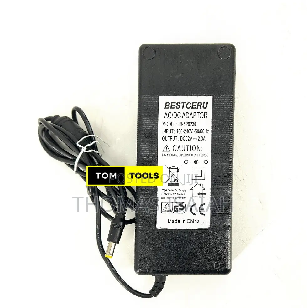 52V 2.3A DC G+ Power Adapter Charger With 3 Pin Plug Inlet