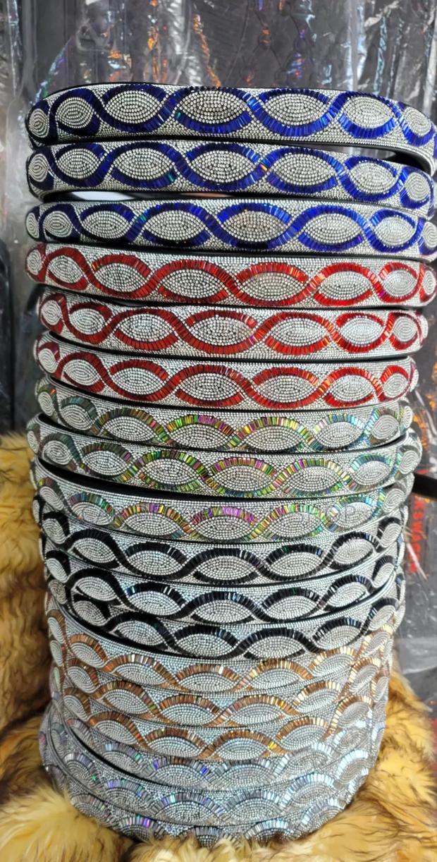 Blue,Red,Silver,Black,Gold Glittering Steering Wheel Cover - main view