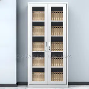 Cabinets: 2 Glass Door Rust Resistant Filing Office Cabinet