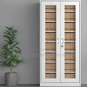 Cabinets: 2 Glass Door Rust Resistant Filing Office Cabinet
