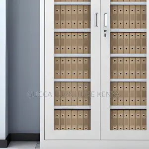Cabinets: 2 Glass Door Rust Resistant Filing Office Cabinet