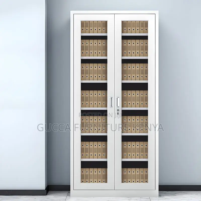 Cabinets: 2 Glass Door Rust Resistant Filing Office Cabinet