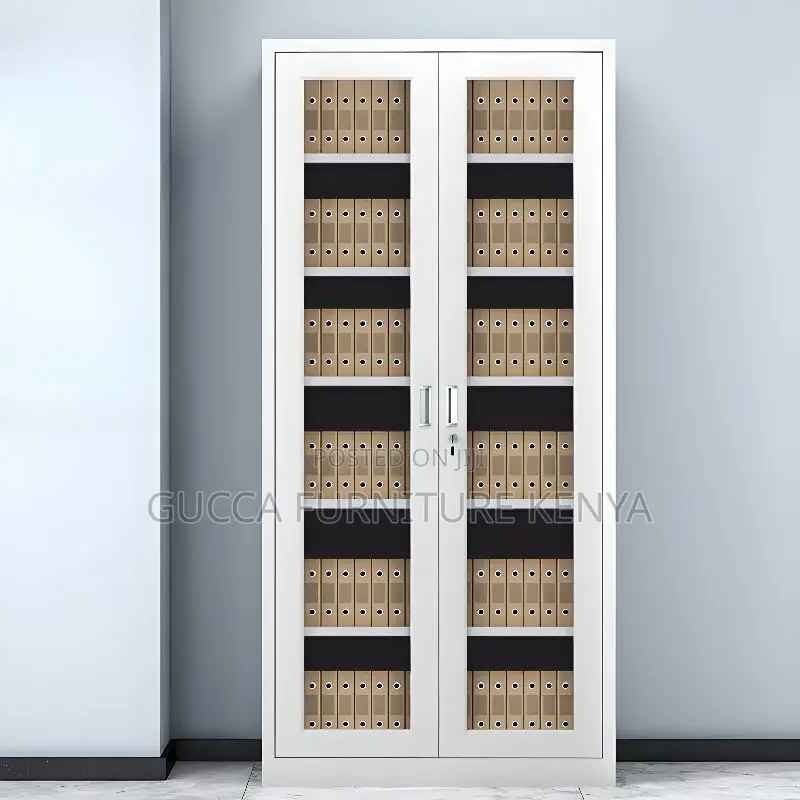 Cabinets: 2 Glass Door Rust Resistant Filing Office Cabinet