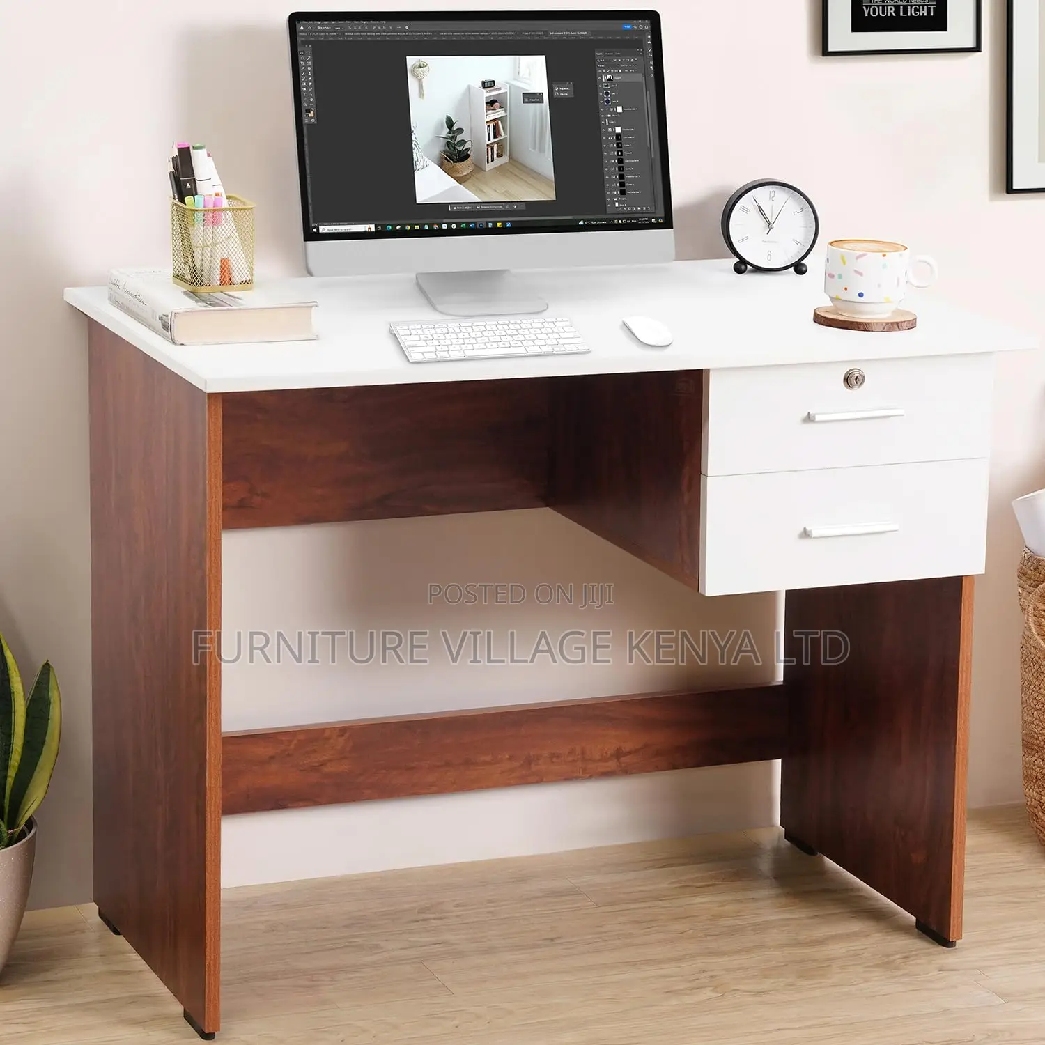 Study Table With 2 Drawers (1 Lockable)- Office Desk