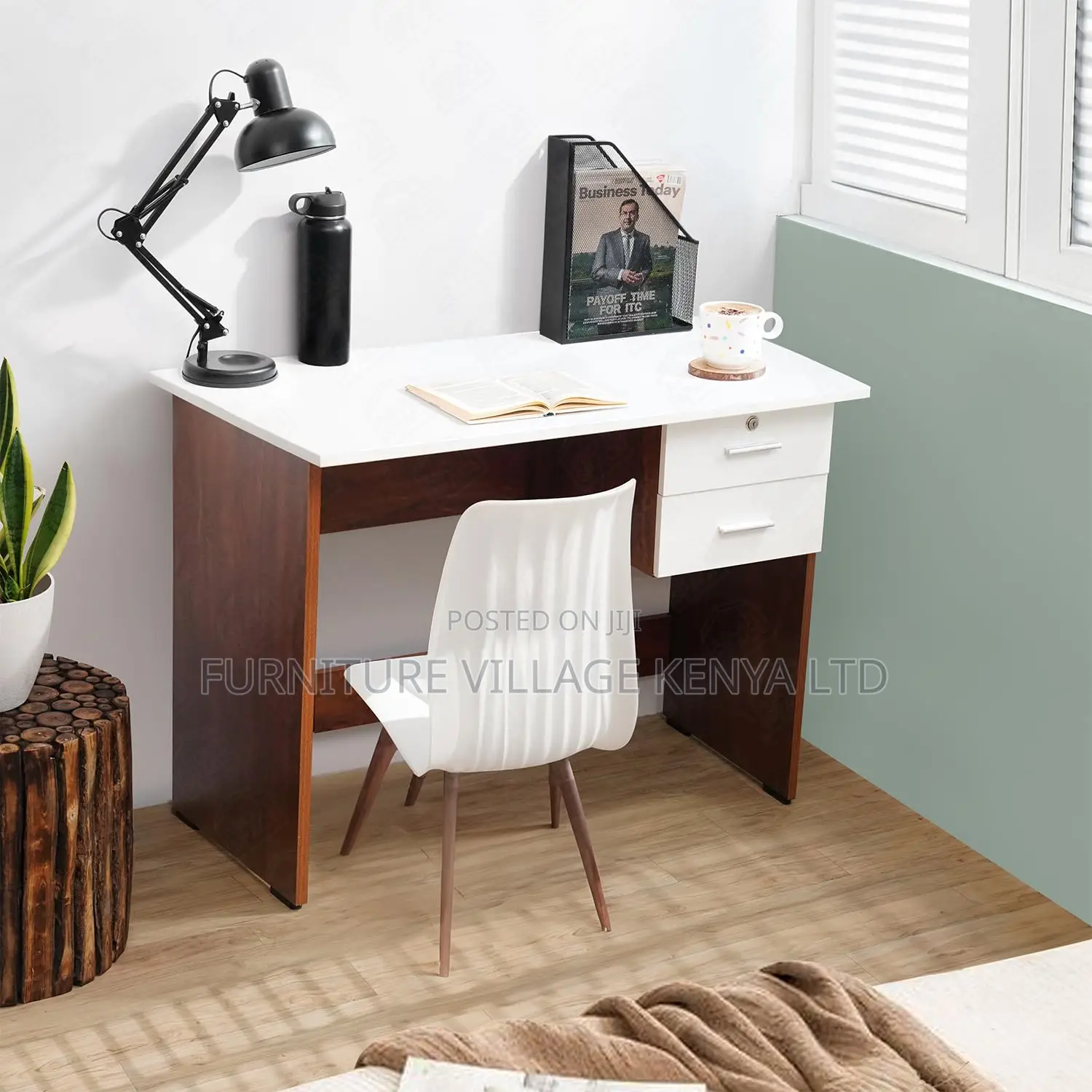 Study Table With 2 Drawers (1 Lockable)- Office Desk