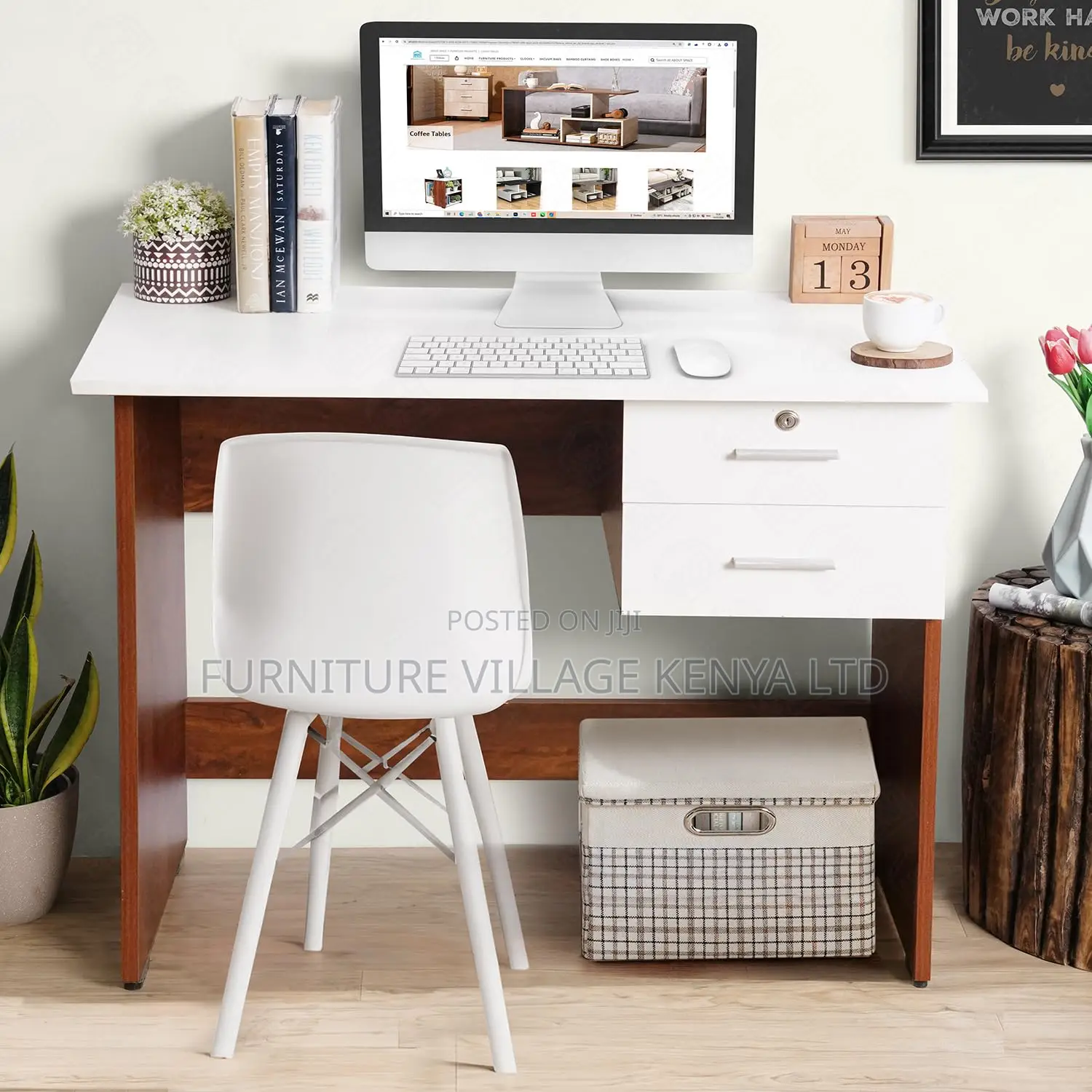 Study Table With 2 Drawers (1 Lockable)- Office Desk