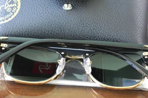 Raybans Clubmaster Black Frame and Gold Sunglasses