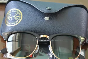 Raybans Clubmaster Black Frame and Gold Sunglasses