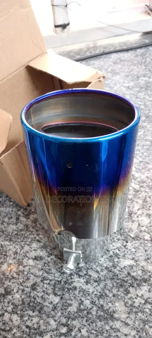 Single Exhaust Tip in Burnt Blue or Silver Tips