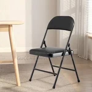 Office Chairs: Padded Vinyl Cushion Foldable Office Chair
