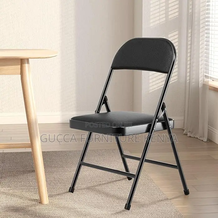 Office Chairs: Padded Vinyl Cushion Foldable Office Chair