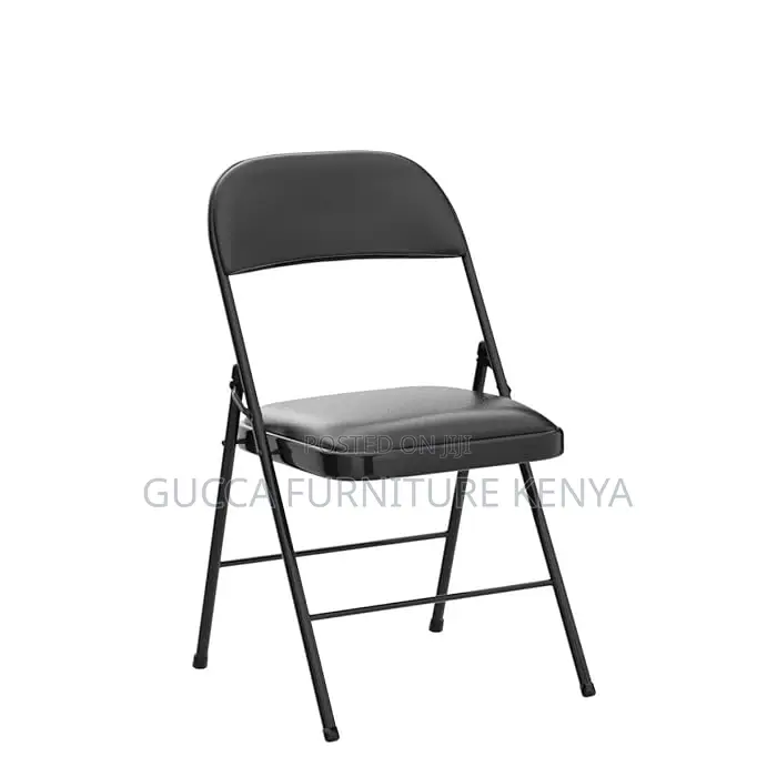 Office Chairs: Padded Vinyl Cushion Foldable Office Chair