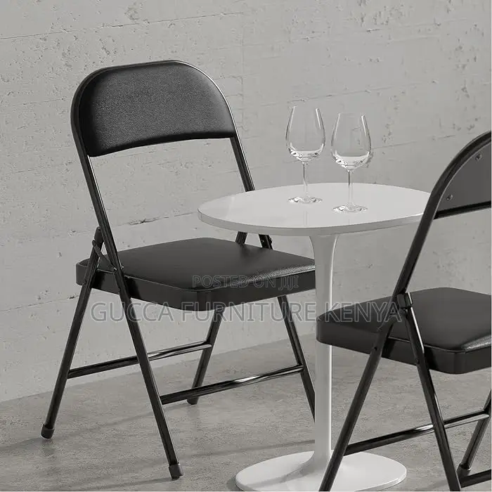 Office Chairs: Padded Vinyl Cushion Foldable Office Chair