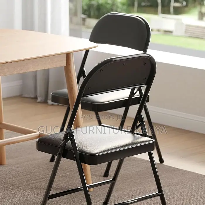 Office Chairs: Padded Vinyl Cushion Foldable Office Chair