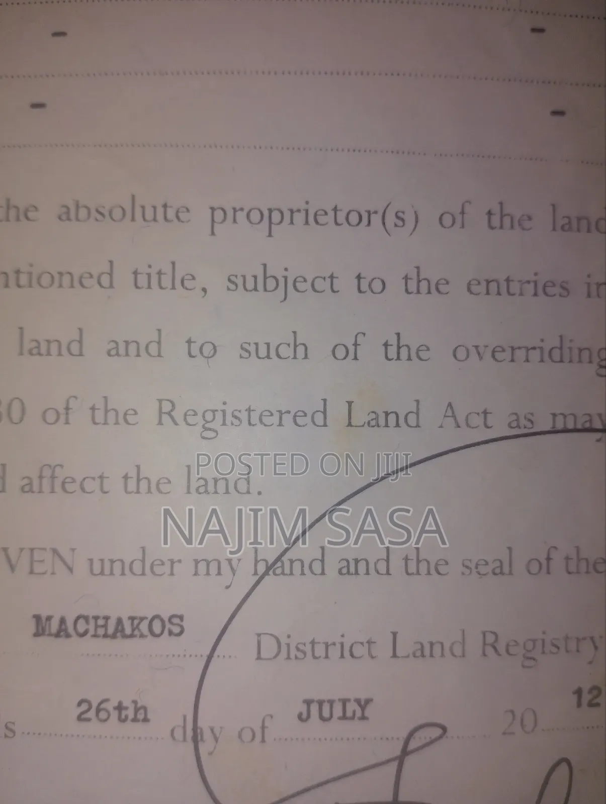 Plot on Sale