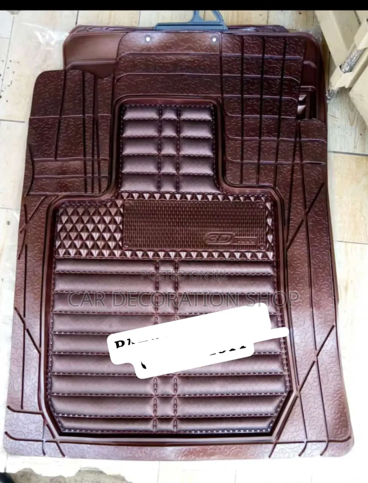 5pc 3D Chocolate Brown/ Rose Gold 3D All Weather Wide Mats