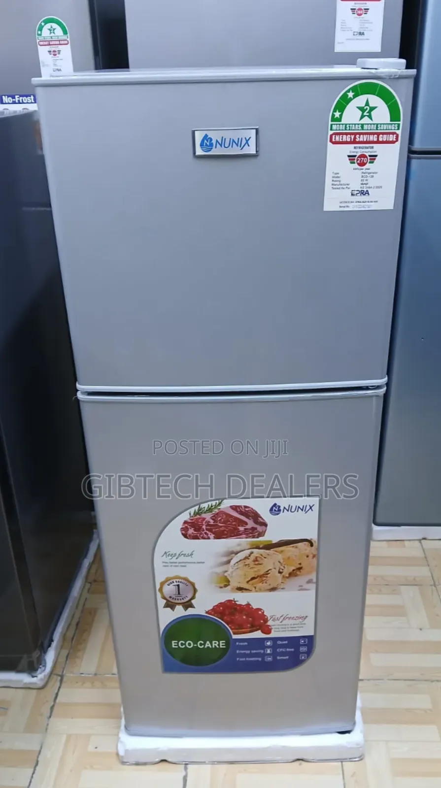 Nunix Double Door Fridge 138l