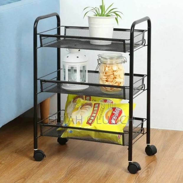 3 Layer Multifunctional Mesh Design Storage Trolley - thumbnail 3