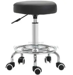 Home Chairs: Leather Round Rolling Spa Stool for Salon