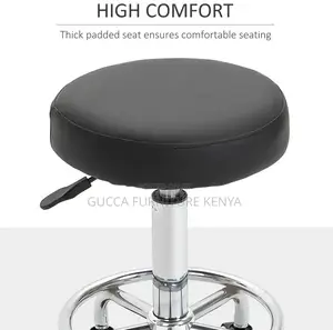 Home Chairs: Leather Round Rolling Spa Stool for Salon