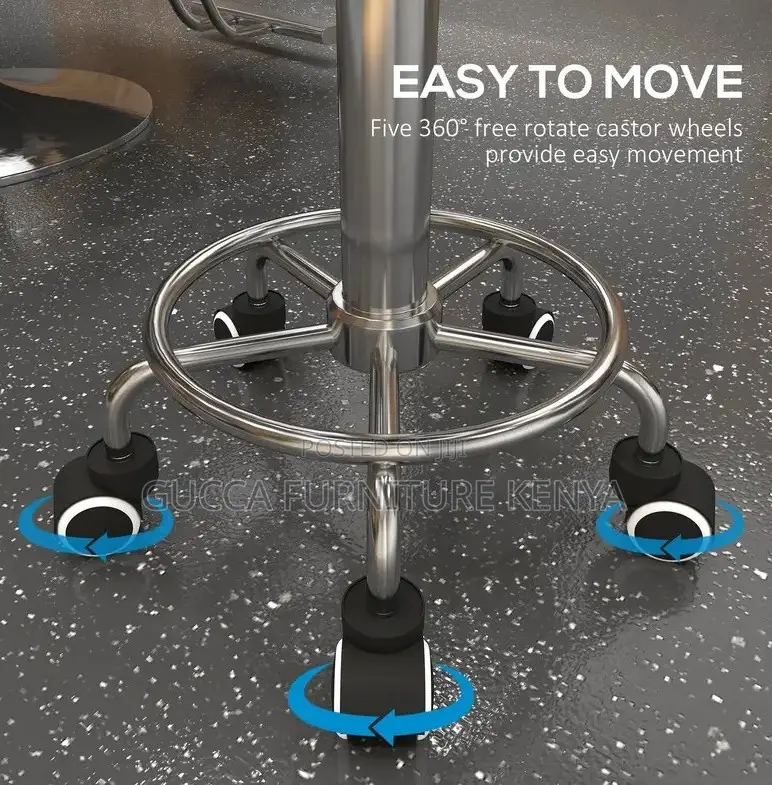 Home Chairs: Leather Round Rolling Spa Stool for Salon