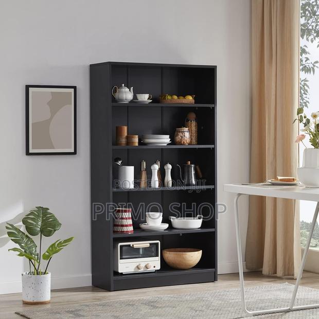 Modern Wood Bookshelf for Living Room 5 Tier