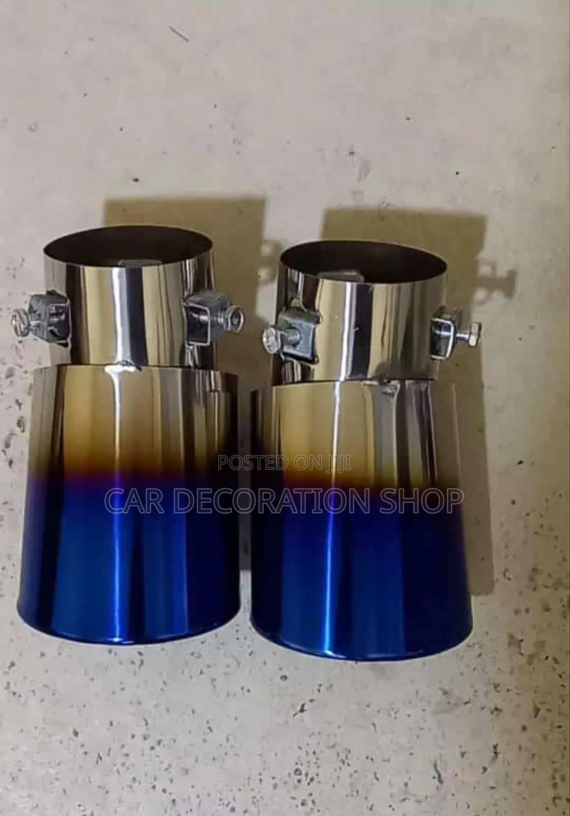 Brand New Bent Burnt Blue Exhaust End Tip