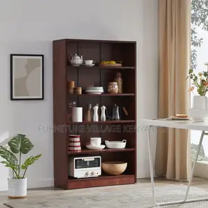 5 Tier Wooden Bookshelf; Office Storage Cabinets