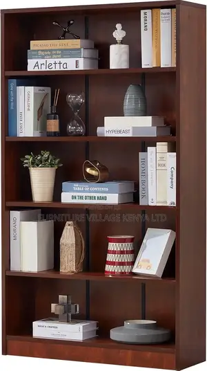 5 Tier Wooden Bookshelf; Office Storage Cabinets