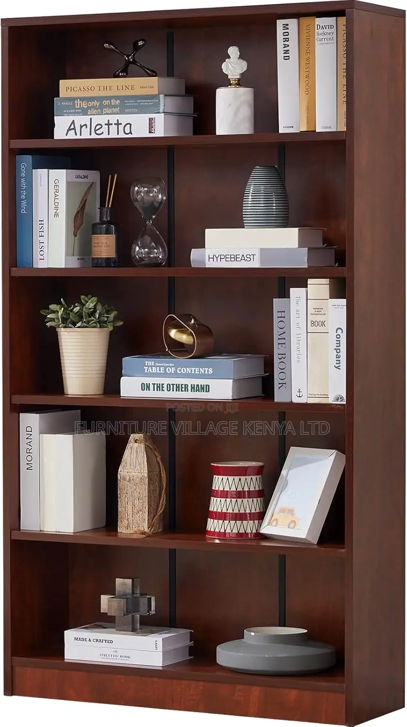 5 Tier Wooden Bookshelf; Office Storage Cabinets
