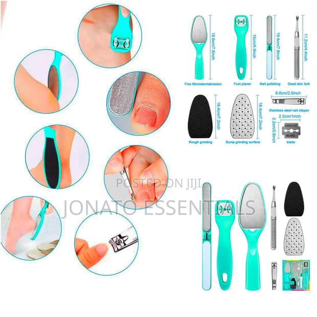 7pc Pedicure Set for Professional Nail Care and Calluses Kit