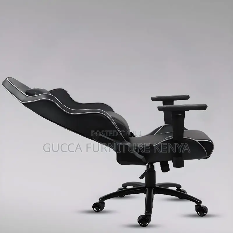 Office Chairs: Black Tilt Lock Gaming Chair With Pillow