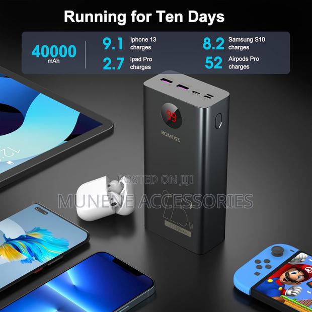 Romoss 40000mah Power Bank, 22.5W Pd20w USB C Battery Pack - thumbnail 6