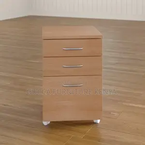 Cabinets: 3 -Drawer Mobile Wooden File Office Cabinet