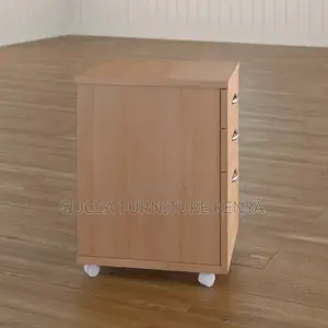 Cabinets: 3 -Drawer Mobile Wooden File Office Cabinet