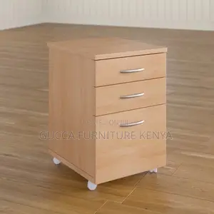 Cabinets: 3 -Drawer Mobile Wooden File Office Cabinet