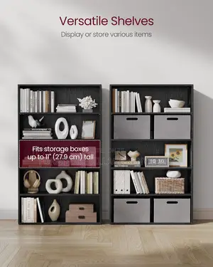 5-Tier Open Bookcase With Adjustable Storage Shelves