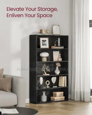 5-Tier Open Bookcase With Adjustable Storage Shelves
