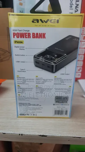 65W Fast Charge 30000mah Powerbank With Digital Display.